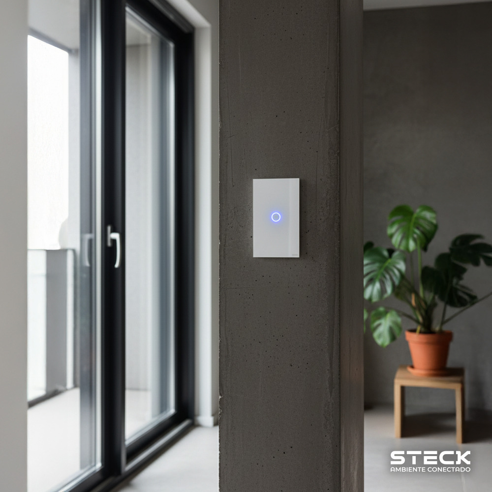 Interruptor Steck Ambiente Conectado 4X2" 1 Módulo Touch Branco WI-FI