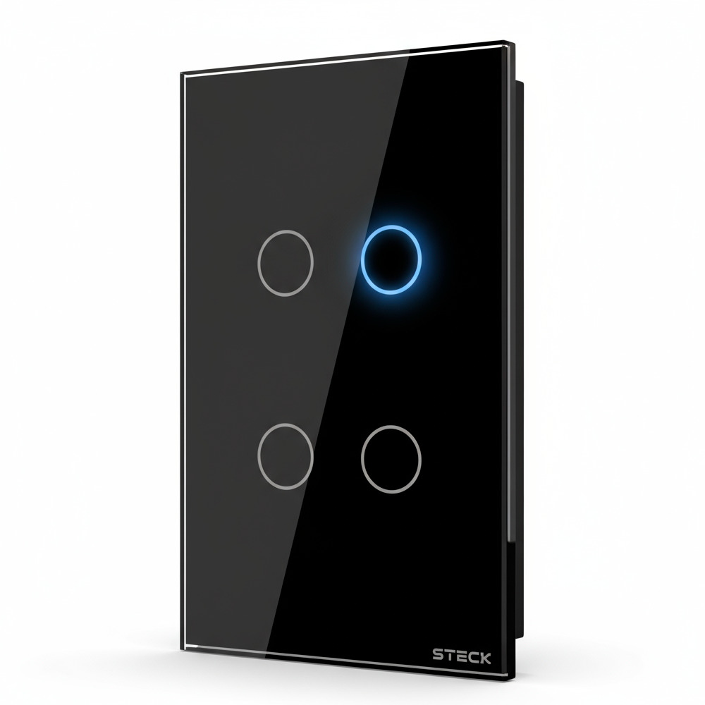 Interruptor Steck Ambiente Conectado 4X2" 4 Módulos Touch Preto WI-FI
