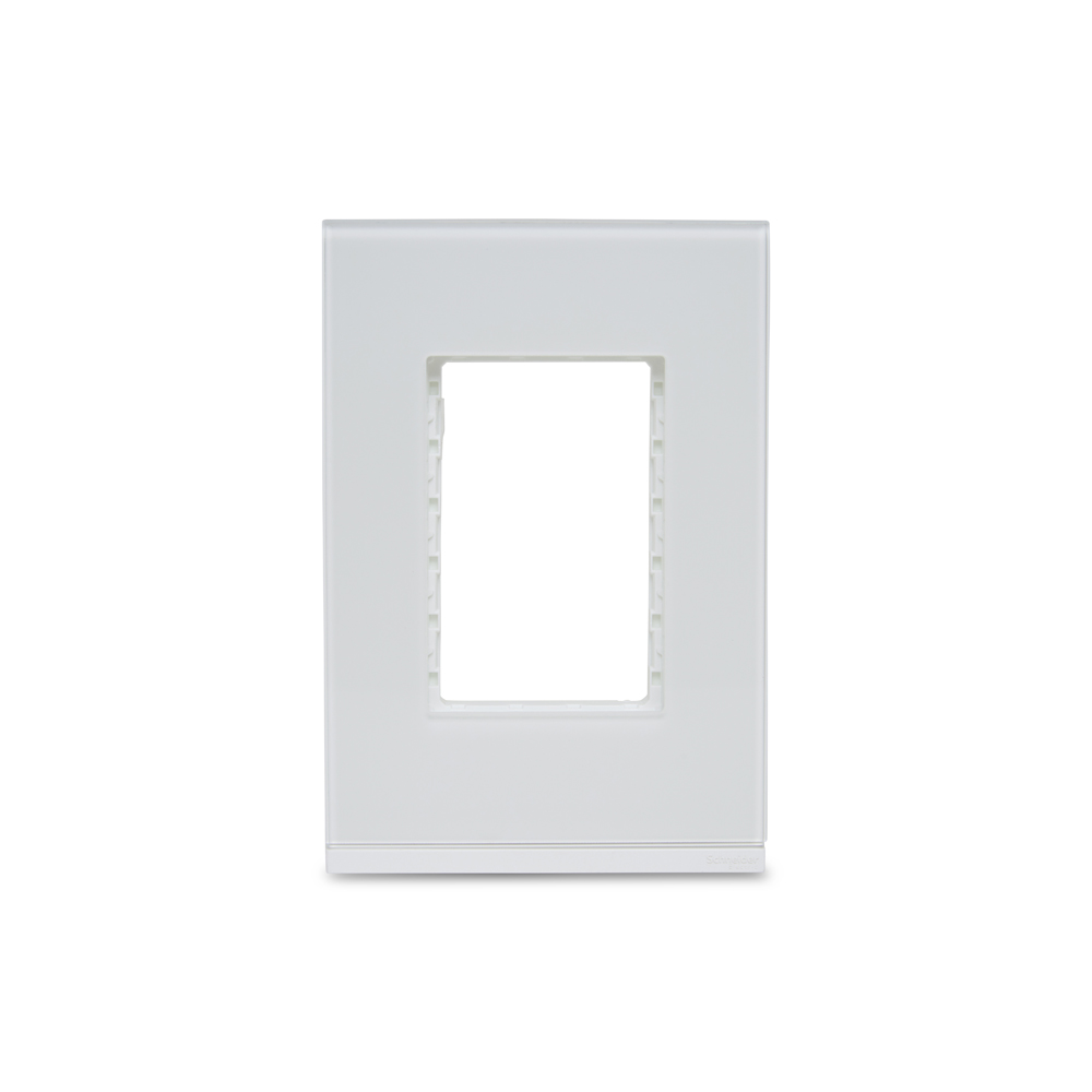 Placa+suporte 4X2 3 Postos Class Br/white Glass Vertical