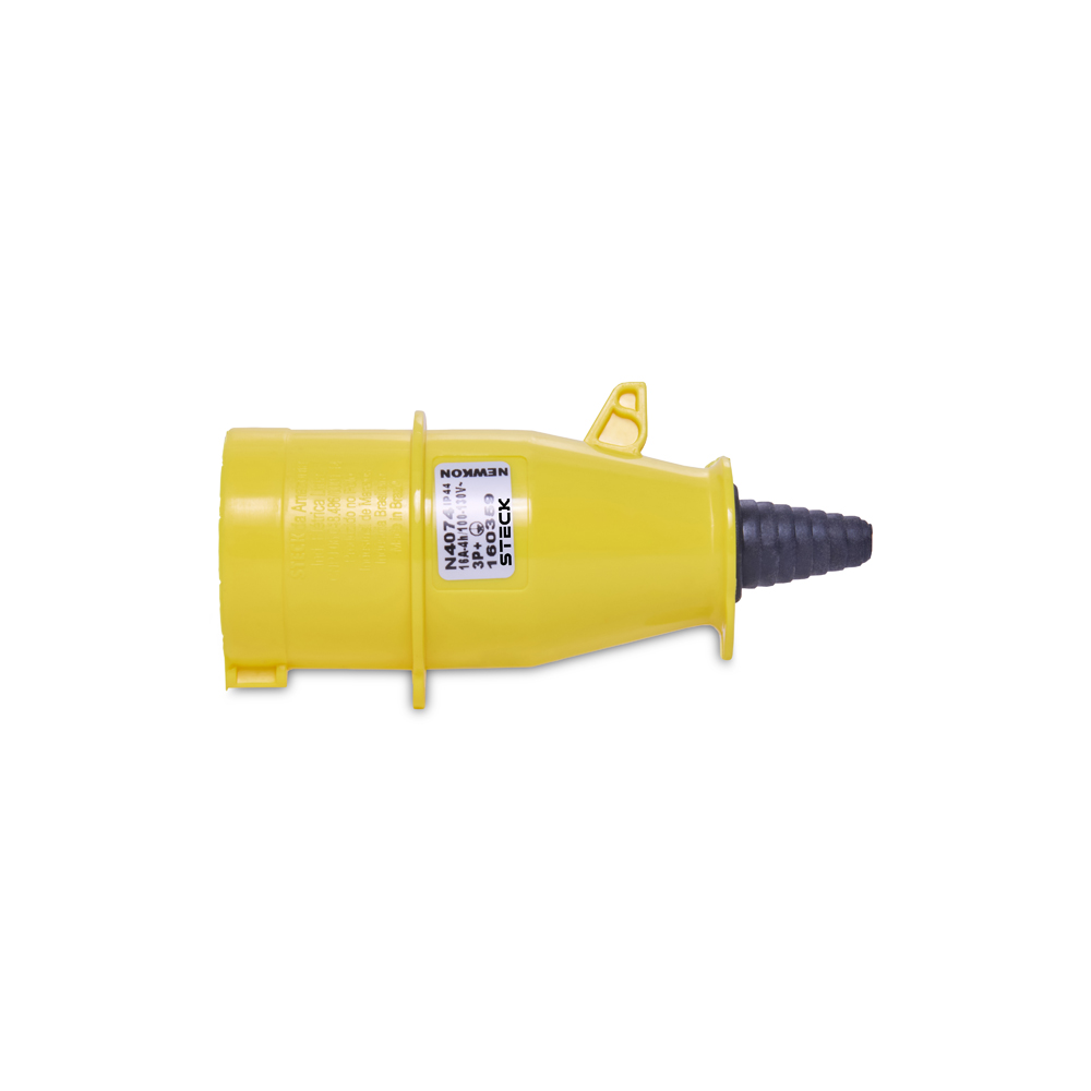Plug Newkon 3P+T 32A 100/130V 4H Amarelo IP44
