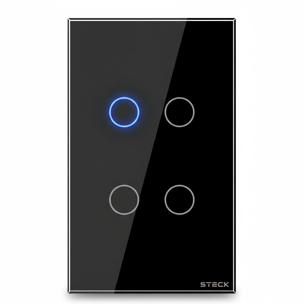 Interruptor Steck Ambiente Conectado 4X2" 4 Módulos Touch Preto WI-FI