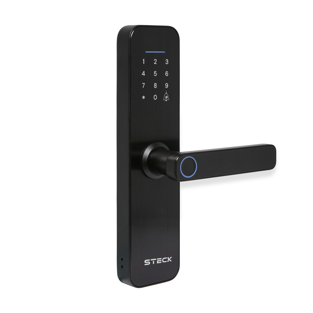 Fechadura Inteligente WI-FI com Maçaneta e Biometria Steck Ambiente Conectado