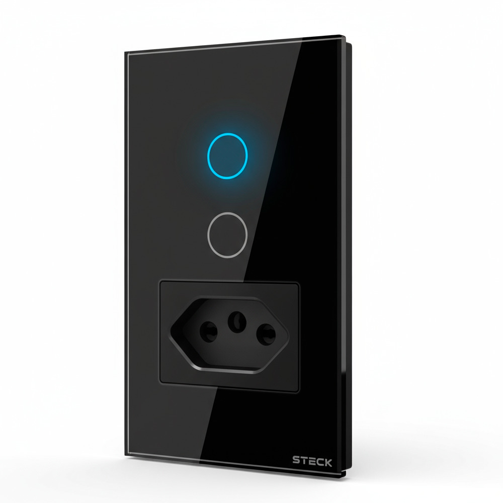 Interruptor Steck Ambiente Conectado 4X2" 2 Módulos Touch Preto WI-FI