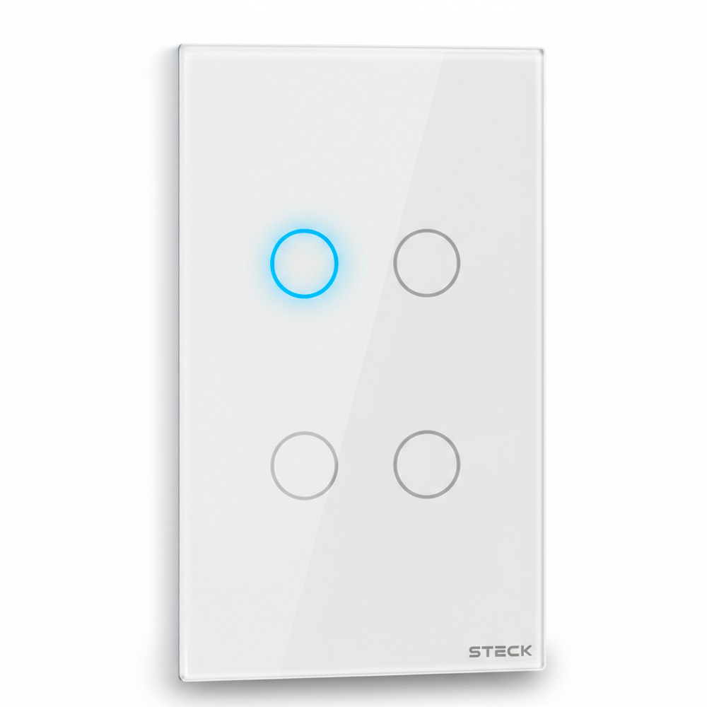 Interruptor Steck Ambiente Conectado 4X2" 4 Módulos Touch Branco WI-FI