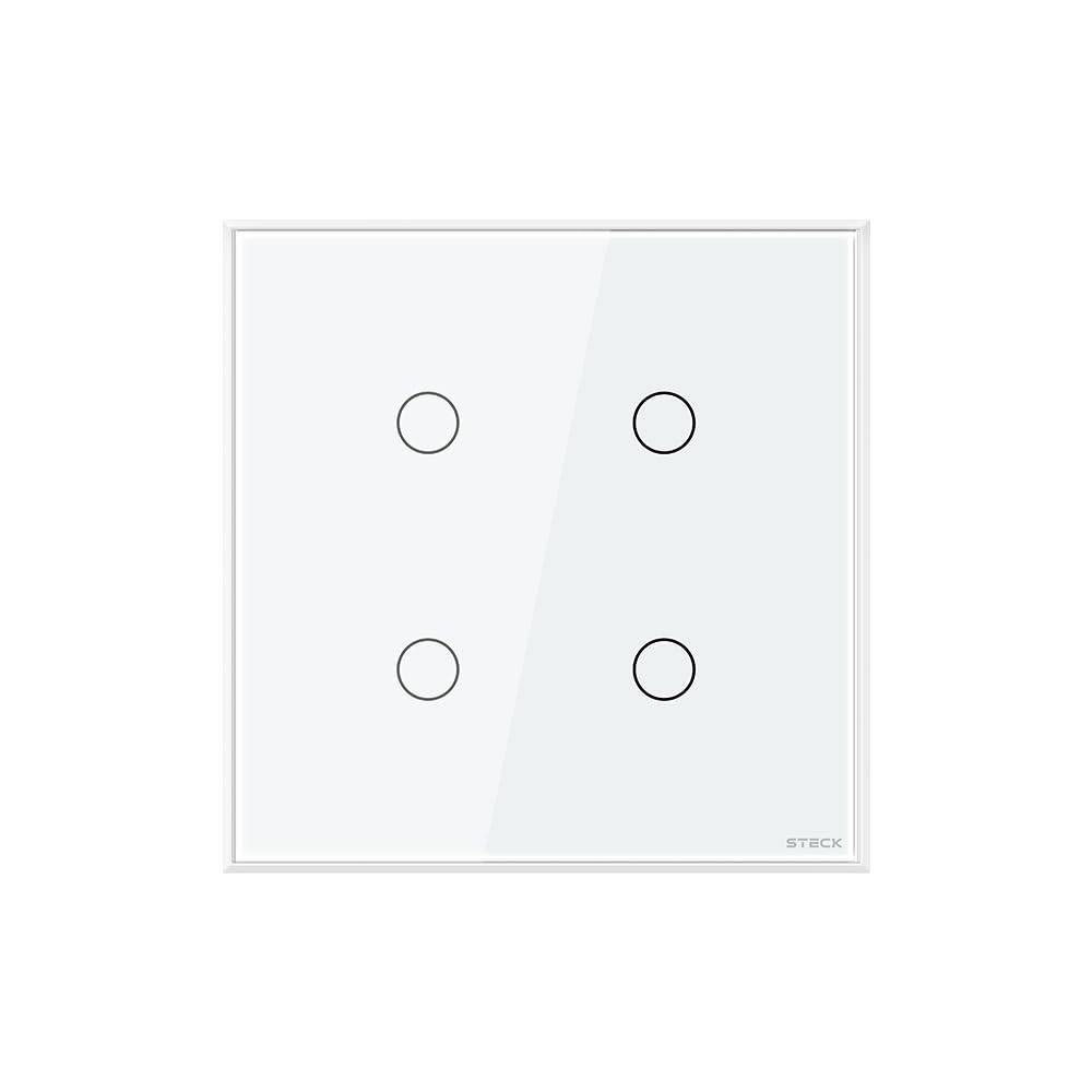 Interruptor Steck Ambiente Conectado 4X4" 4 Módulos Touch Branco WI-FI