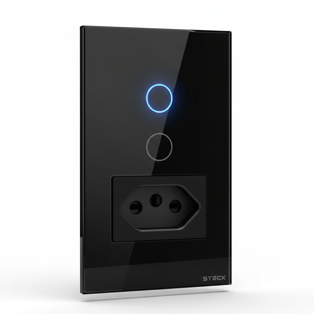 Interruptor Steck Ambiente Conectado 4X2" 2 Módulos Touch Preto WI-FI