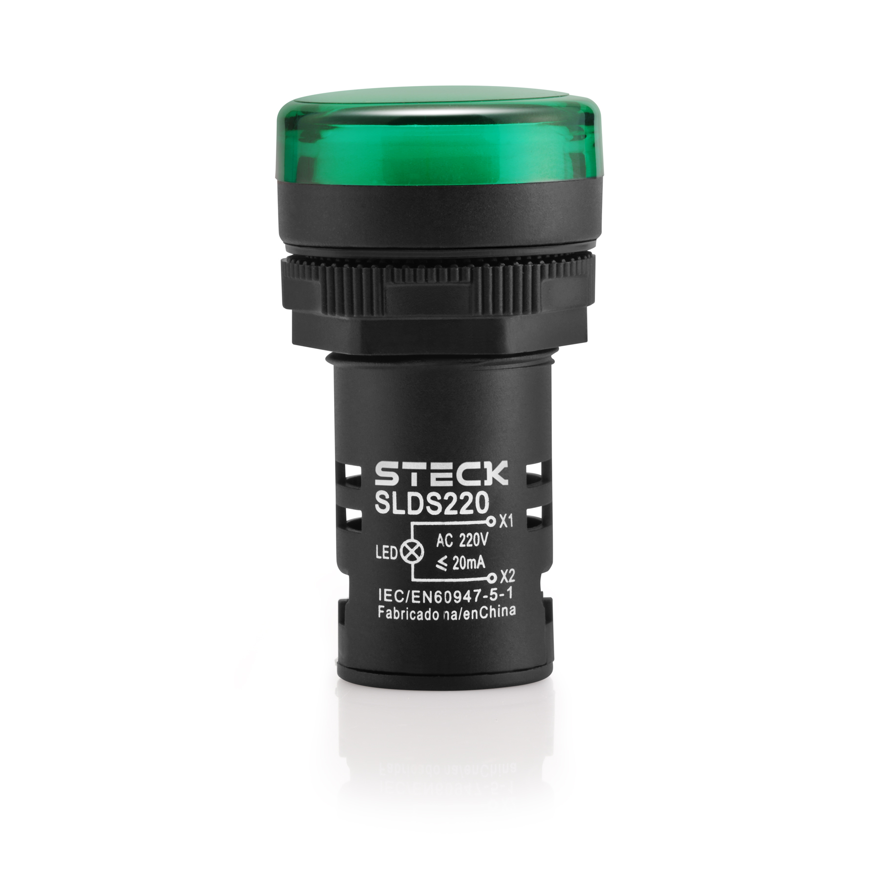 Sinal LED 220V Verde Max Botton