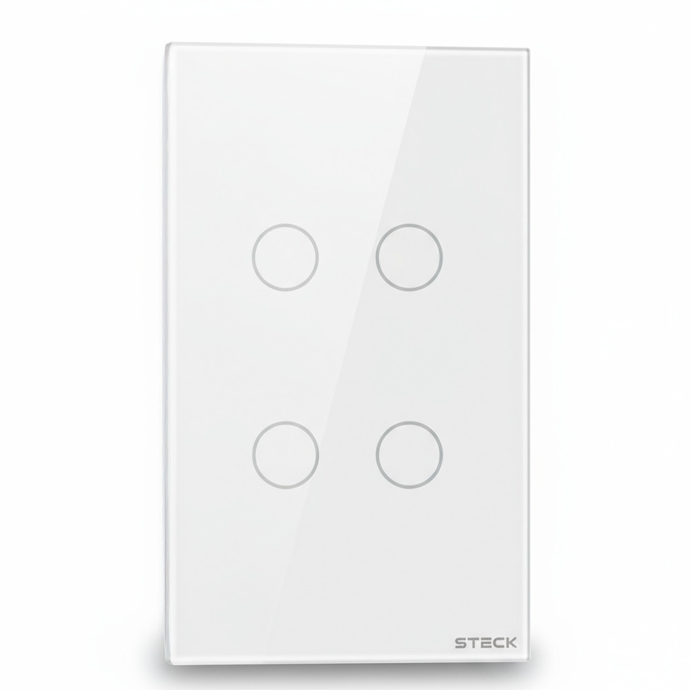 Interruptor Steck Ambiente Conectado 4X2" 4 Módulos Touch Branco WI-FI