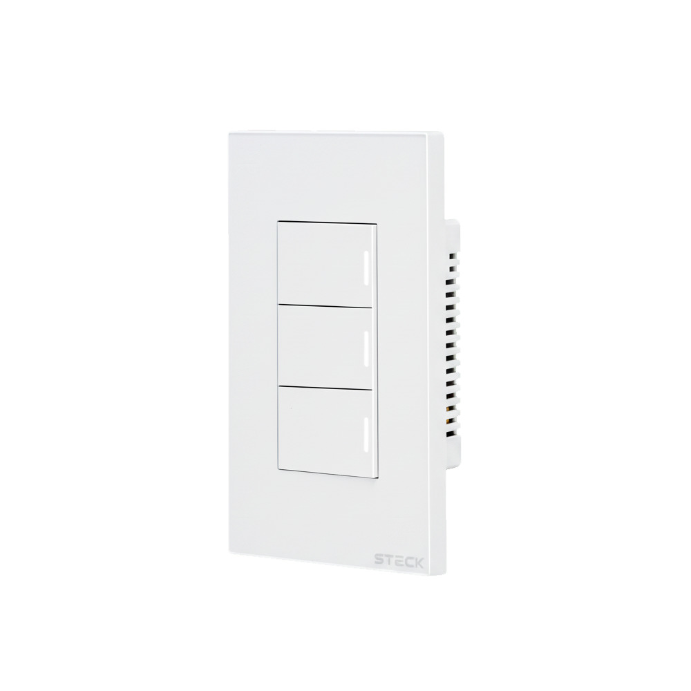 Interruptor Mecânico Steck Ambiente Conectado 4X2" 3 Módulos Zigbee Branco