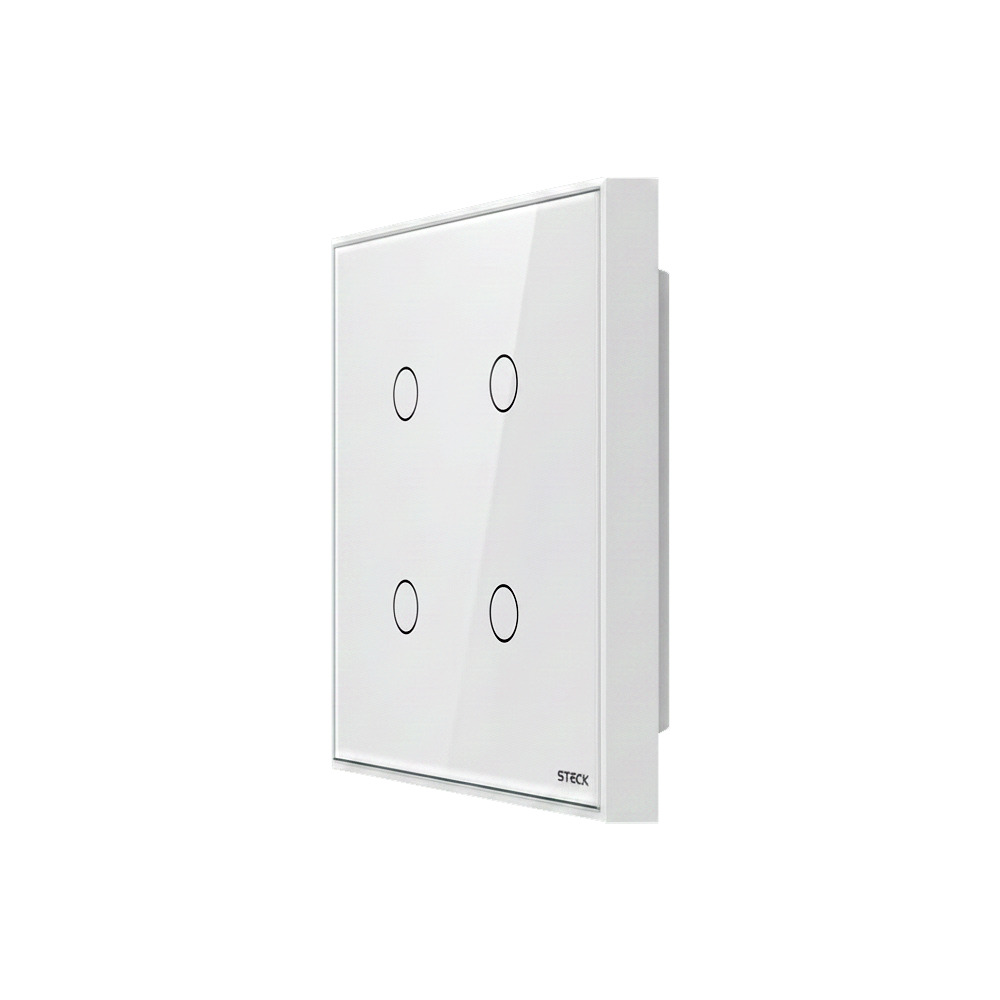 Interruptor Steck Ambiente Conectado 4X4" 4 Módulos Touch Branco WI-FI