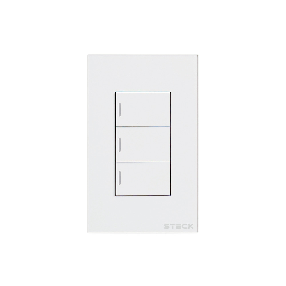 Interruptor Mecânico Steck Ambiente Conectado 4X2" 3 Módulos Zigbee Branco