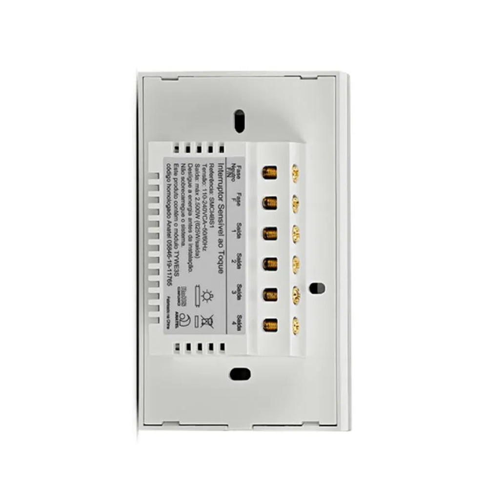 Interruptor Steck Ambiente Conectado 4X2" 4 Módulos Touch Branco WI-FI
