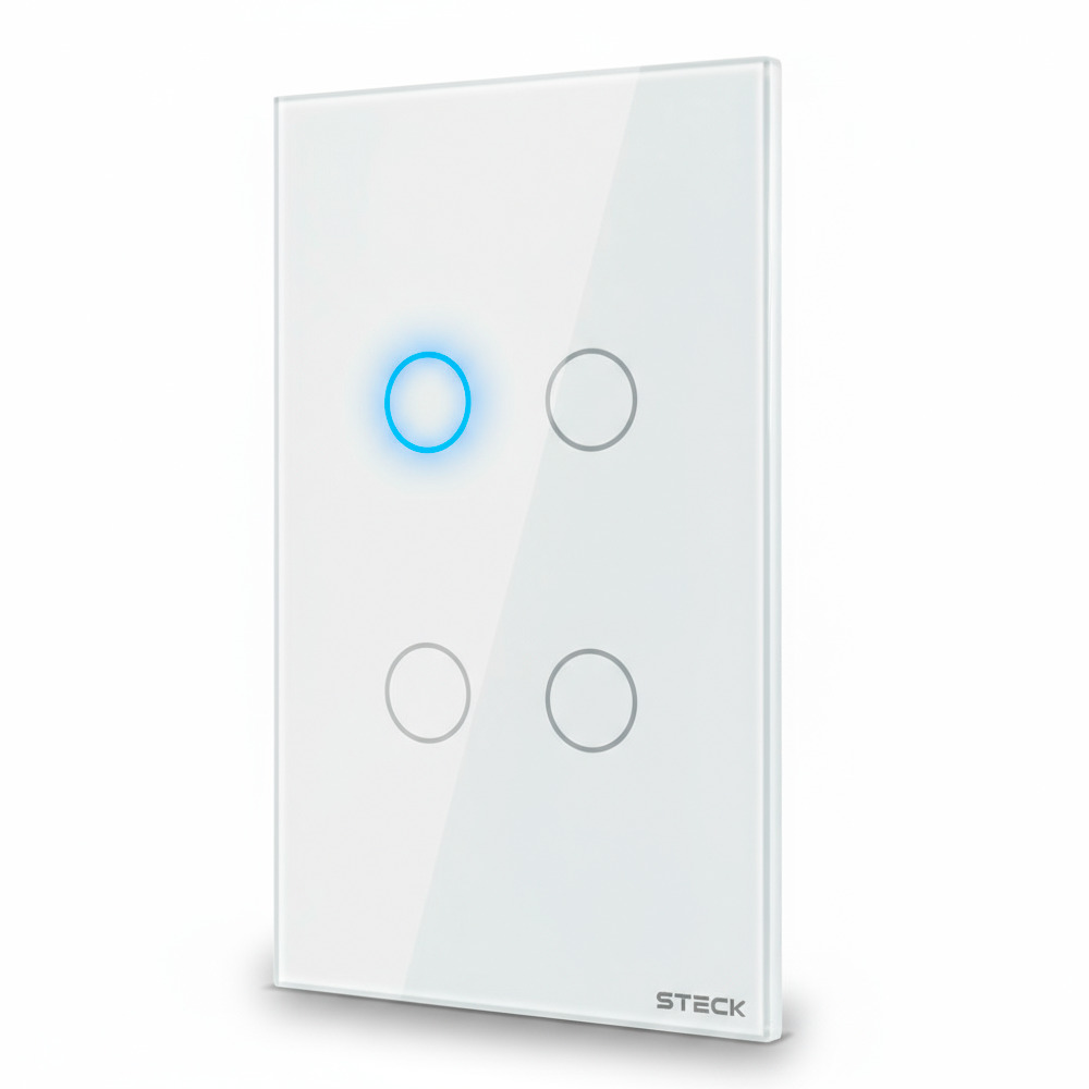 Interruptor Steck Ambiente Conectado 4X2" 4 Módulos Touch Branco WI-FI