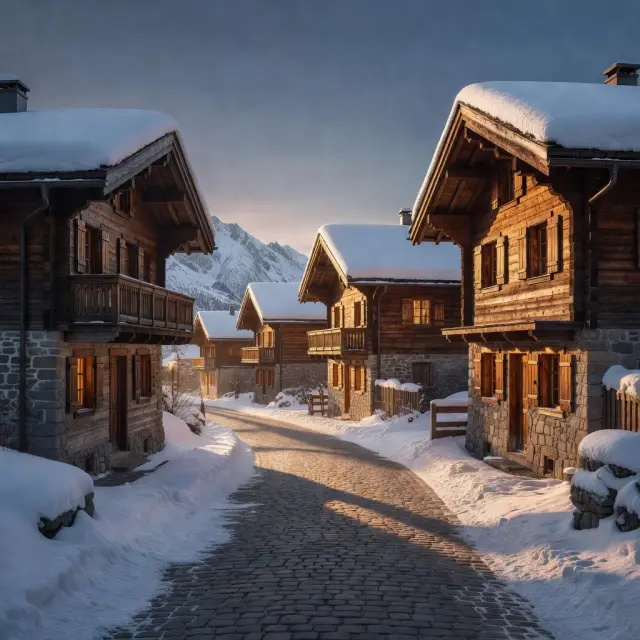 Authentieke bergdorpen Chantemerle en Villeneuve in Serre Chevalier met traditionele chalets en directe toegang tot de skipistes