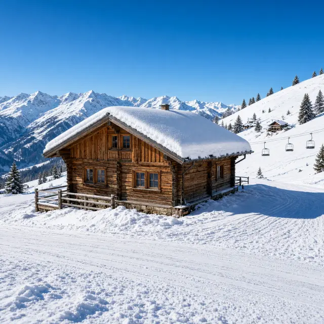 Besneeuwde skipiste hoog in het Zillertal met skiërs en uitzicht over de Alpentoppen bij fügen in de buurt