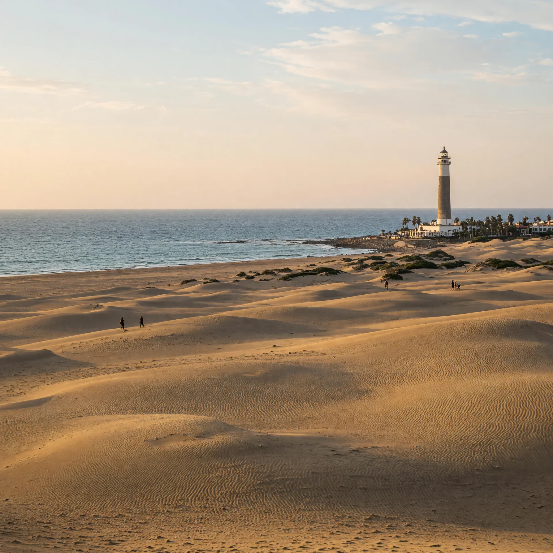 duinen van Maspalomas op Gran Canaria met de vuurtoren