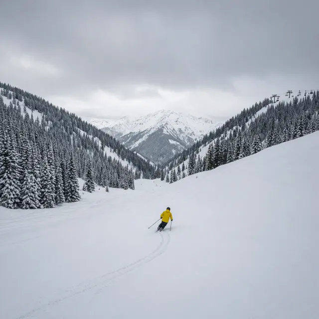 Rustig bergdorp in het Paznauntal met traditionele Tiroolse huizen en kabelbanen naar de skipistes