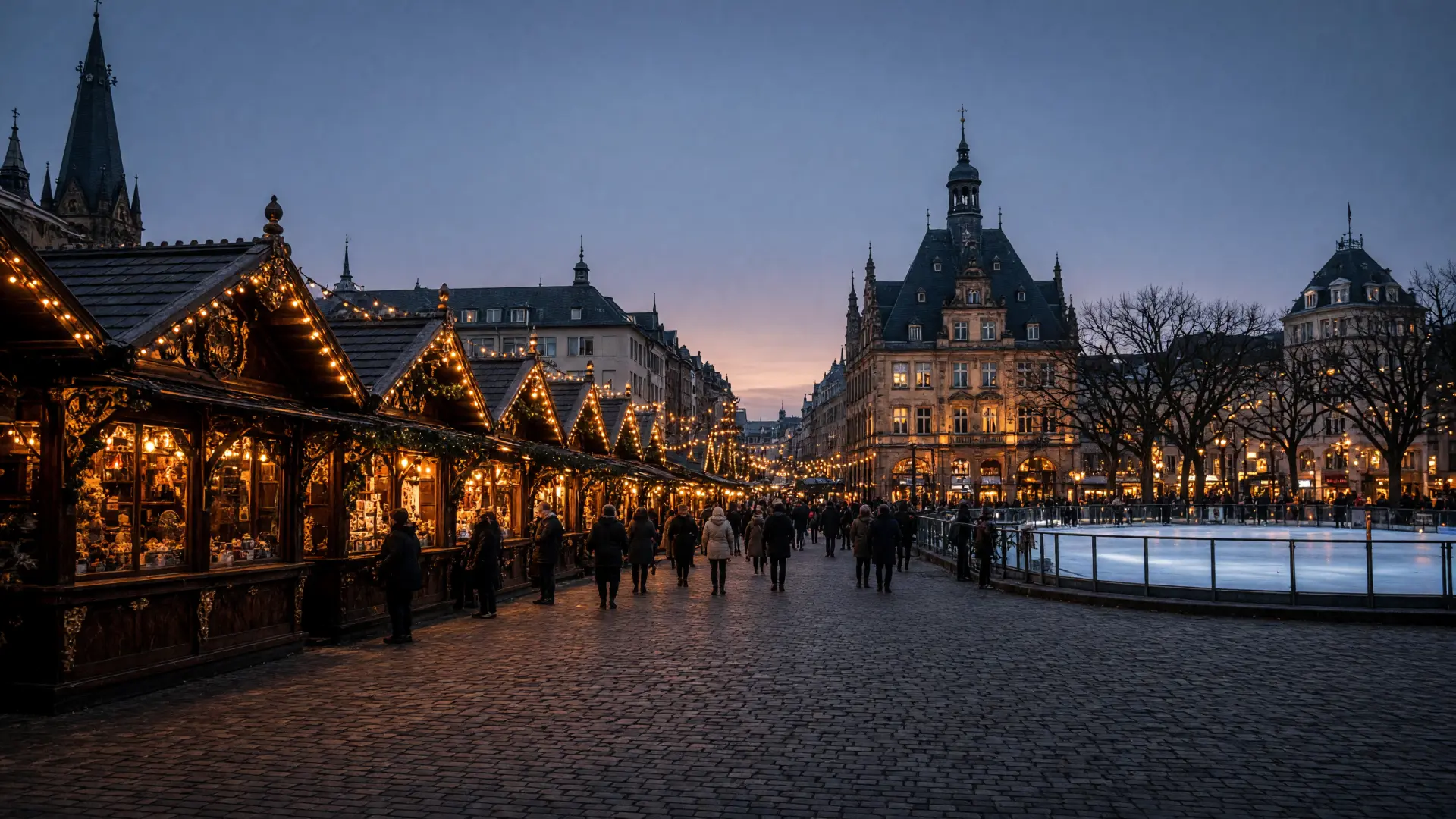 Kerstmarkt in de oude stad van Düsseldorf