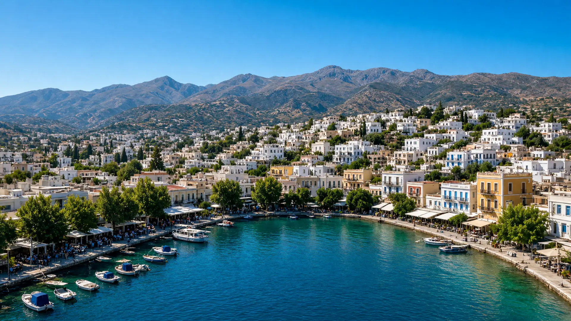 Het meertje en de haven van Agios Nikolaos op Kreta