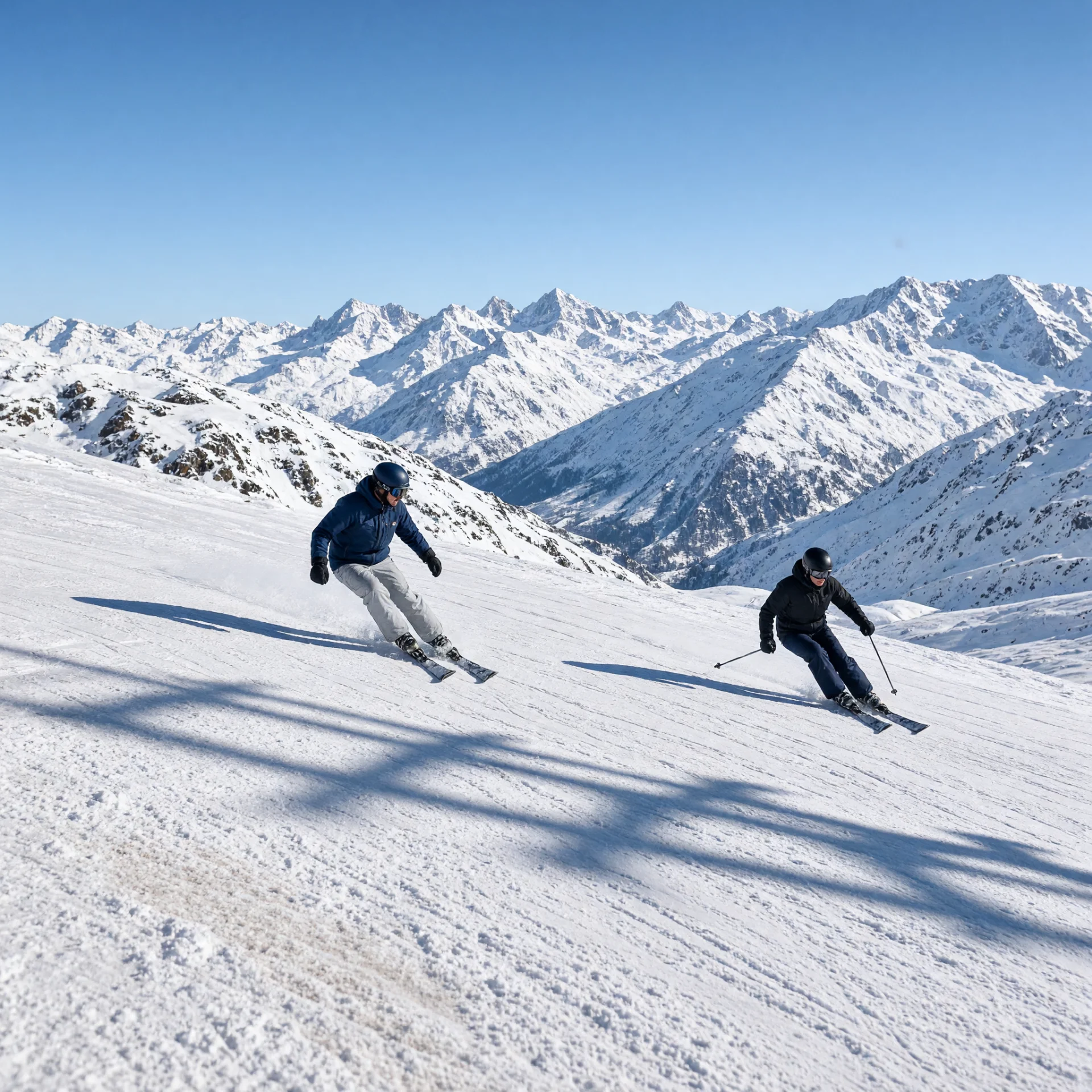 Thyon skistation met besneeuwde hellingen