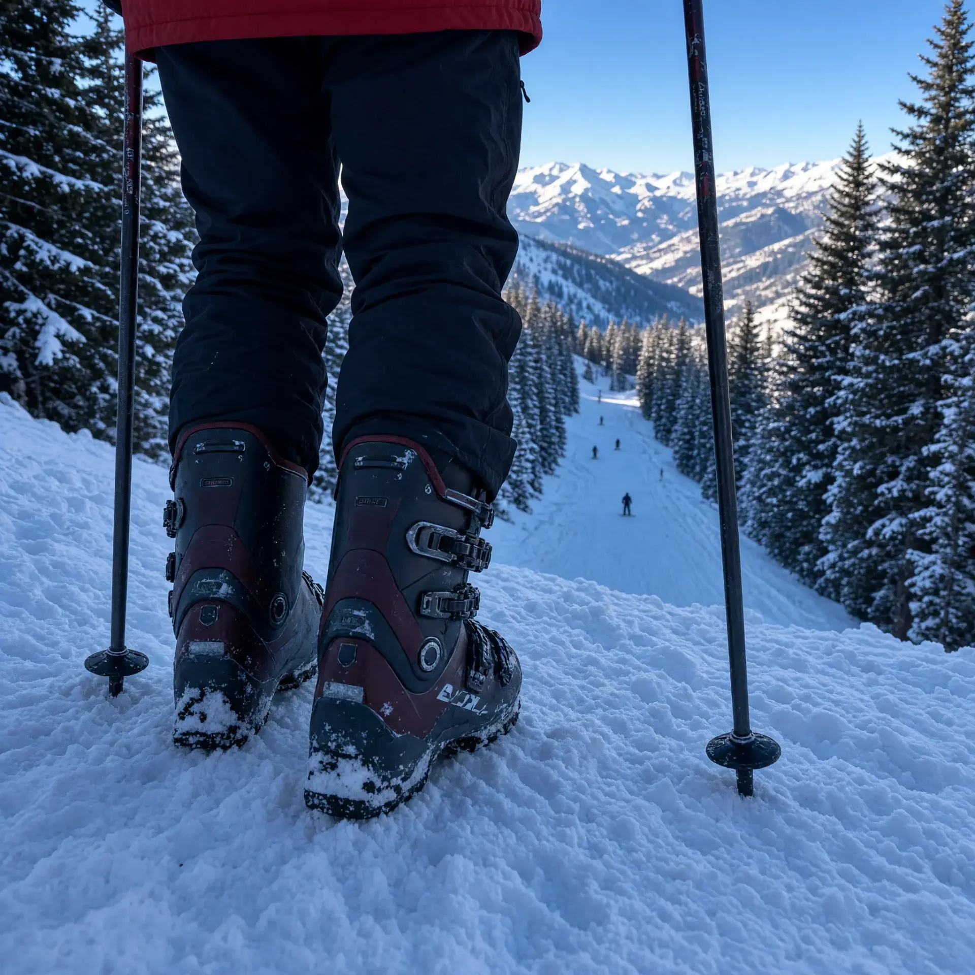 Thyon skistation met besneeuwde hellingen