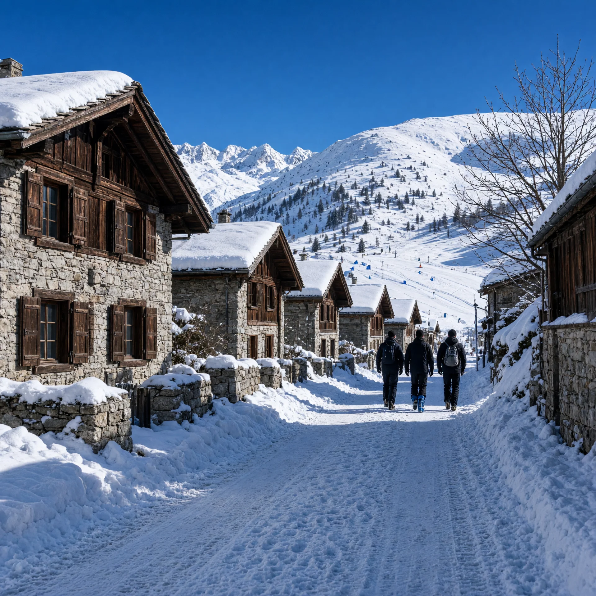 Veysonnaz skigebied met bergpanorama