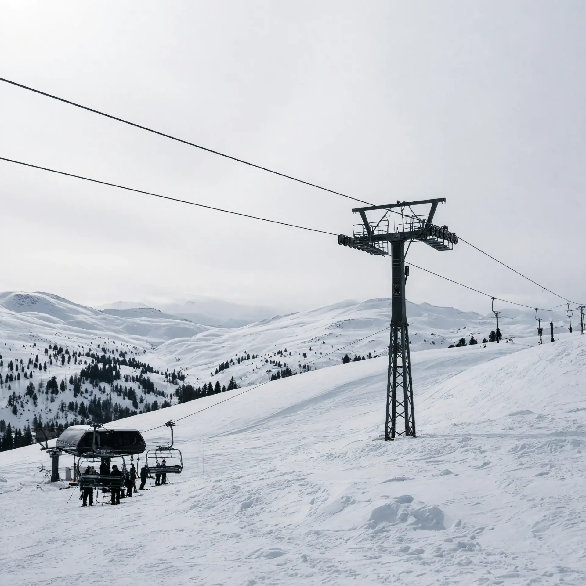 Verbier skigebied met bergpanorama