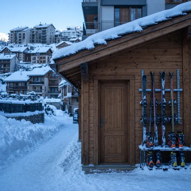Het dorp Les 2 Alpes met zijn langgerekte hoofdstraat en ski-in ski-out accommodaties aan de voet van de pistes