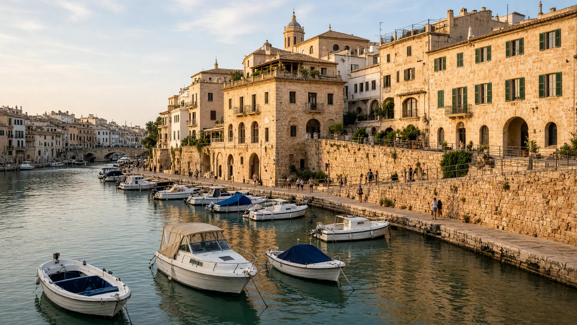 De oude haven van Ciutadella op Menorca