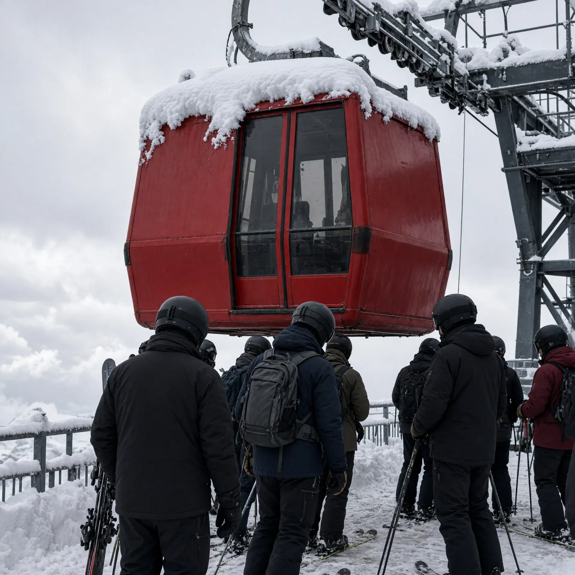 Het grote skistation op het zonneplateau