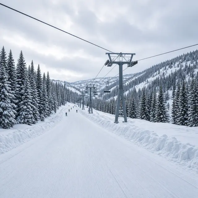 Skiërs op een zonnige piste in het Paradiski-skigebied met besneeuwde bergtoppen rond Peisey-Vallandry