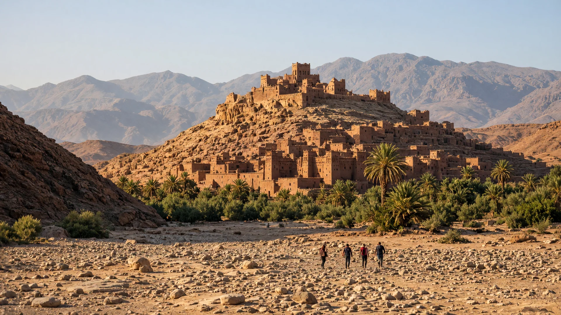 De lemen kasba Aït Benhaddou aan de voet van de Atlas, Marokko