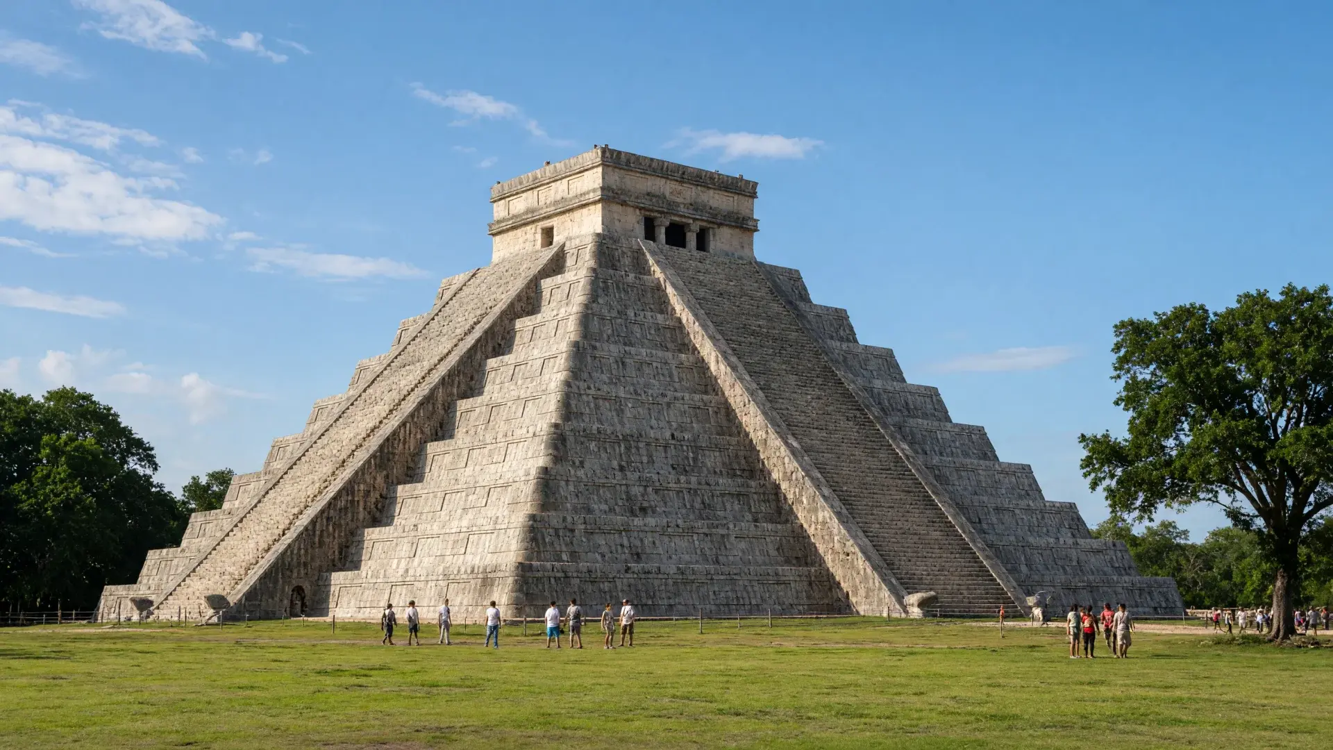 De piramide El Castillo in Chichén Itzá op Yucatán, Mexico