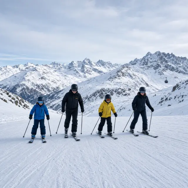Brede skipistes en gondelbaan bij Saas-Grund met familievriendelijke blauwe hellingen en bergpanorama