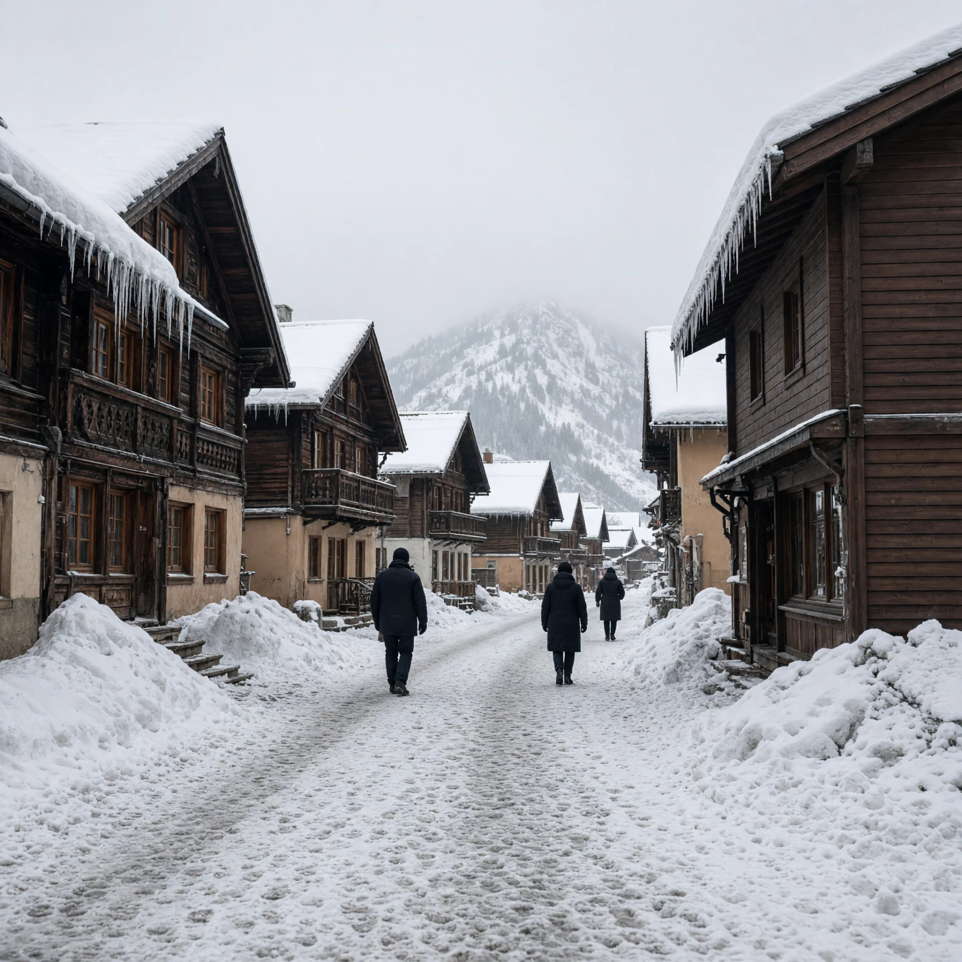 Het stadje onder de pistes