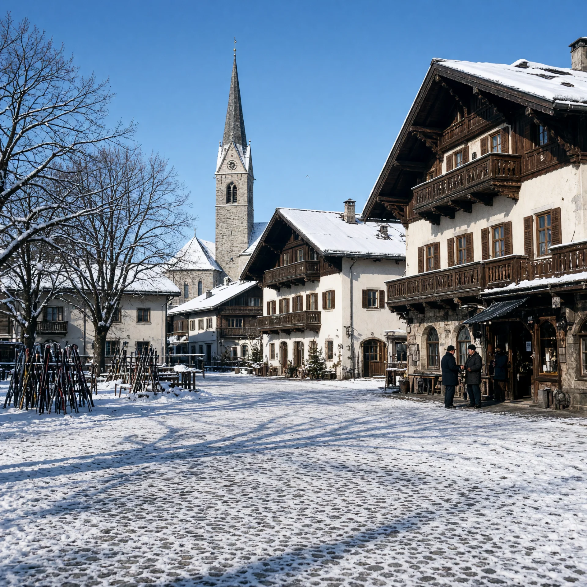 Seefeld-centrum in winter