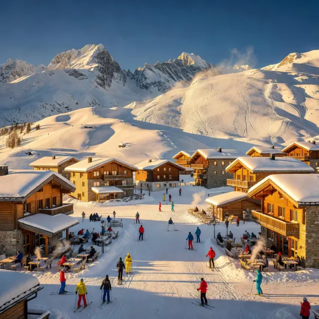 Skiërs op de moderne pistes van Fiss met spectaculair uitzicht over de besneeuwde Tiroler Alpen en moderne liftinfrastructuur