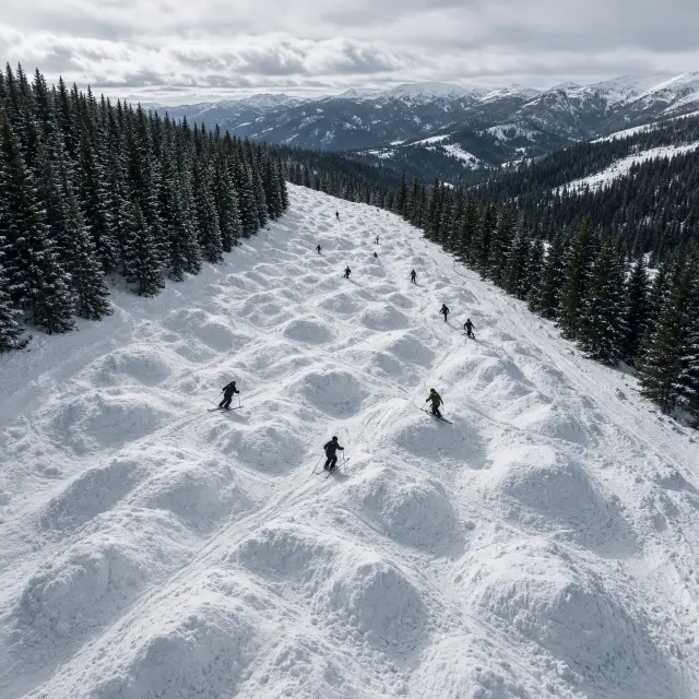 Skiërs op de Planai-piste in Schladming met uitzicht op de besneeuwde Dachstein-bergketen