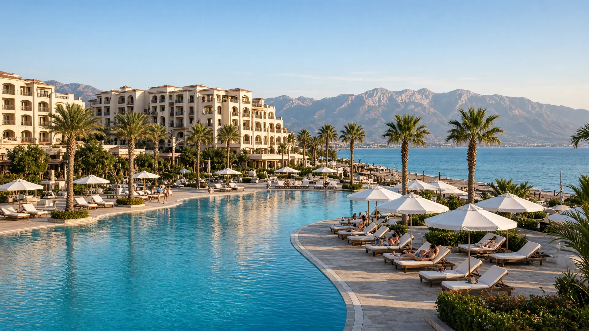 Zwembad van een all-inclusive resort aan de Turkse kust