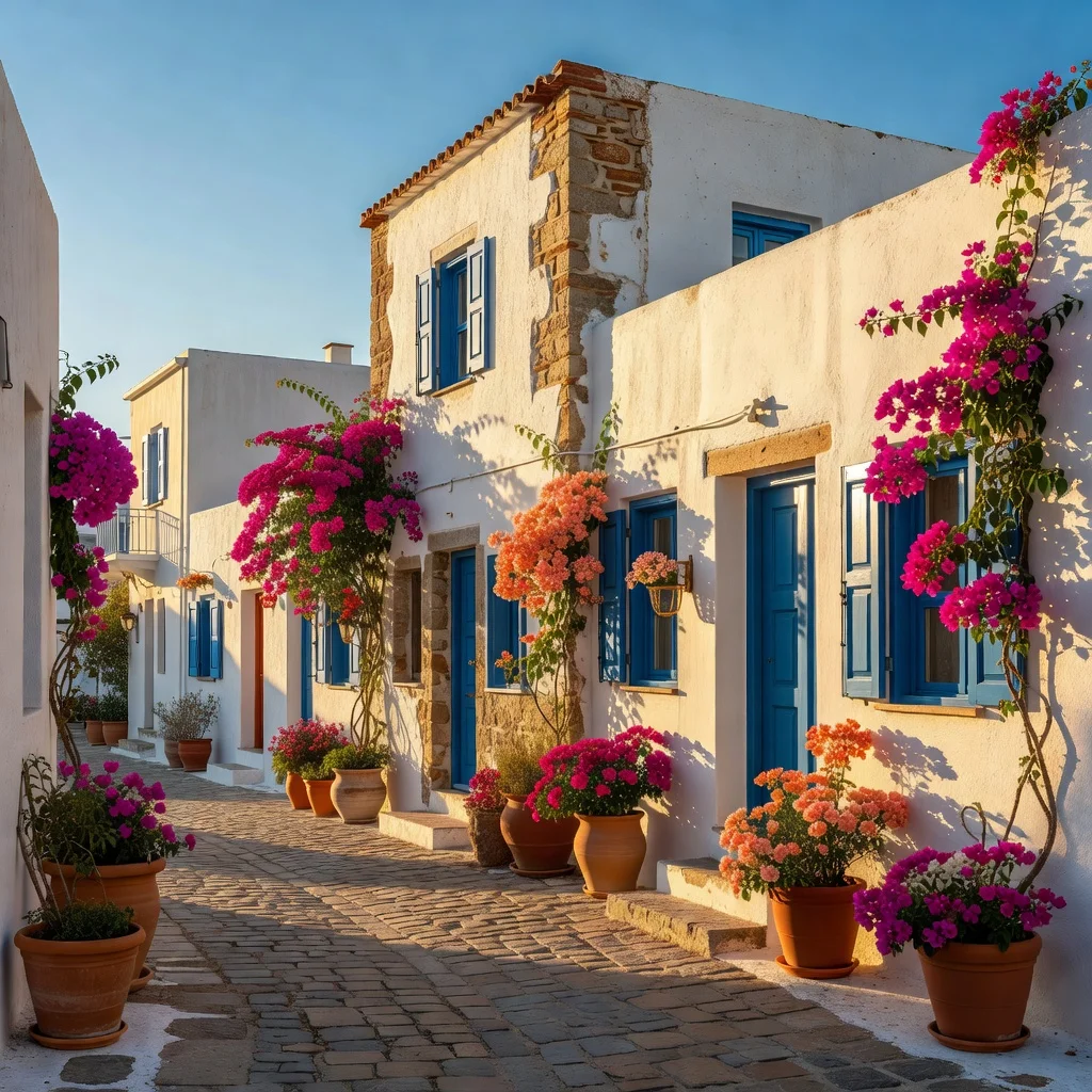 Het Griekse eiland Kos met traditionele witte huisjes