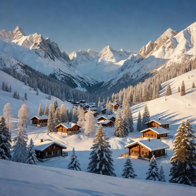 Panoramisch uitzicht over het uitgestrekte Espace Haute Maurienne Vanoise skigebied met zes verbonden wintersportdorpen in de Franse Alpen