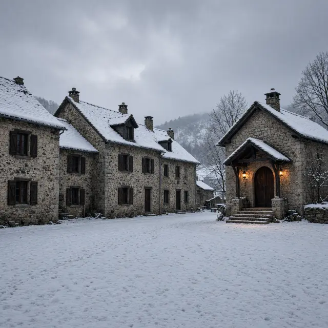Pittoreske hoofddorpen Lanslevillard en Lanslebourg in Val Cenis met traditionele Savoyardse architectuur en ski-in ski-out accommodaties