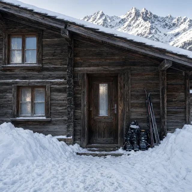 Charmant Salzburgs bergdorp Bramberg met houten chalets en bergtoppen van de Hohe Tauern in de achtergrond