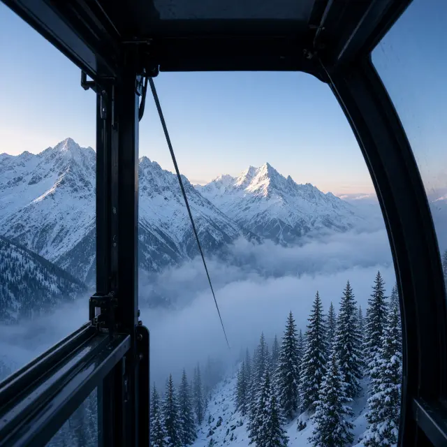 Bergstation van de 3K K-onnection gondel op de Kitzsteinhorn gletsjer met skiërs op brede gletsjerpistes onder blauwe hemel