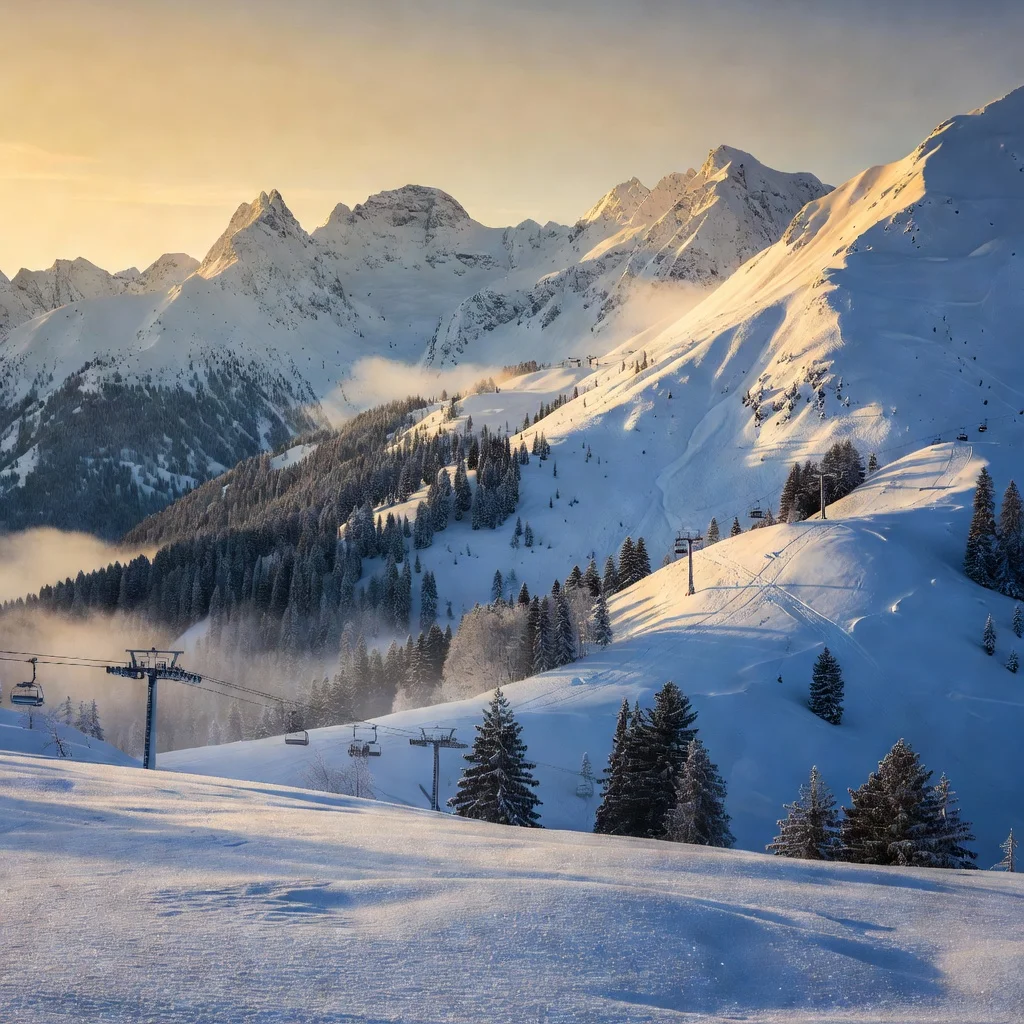 Zillertal Arena met uitgestrekte pistes