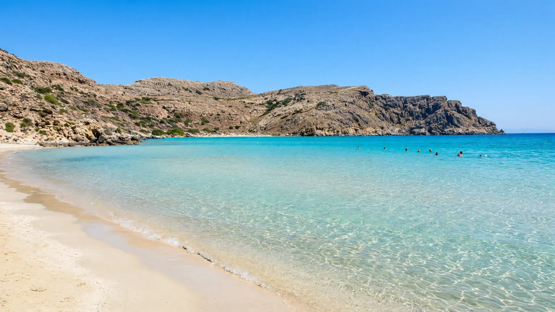 Lagune met helder turquoise water op Kreta