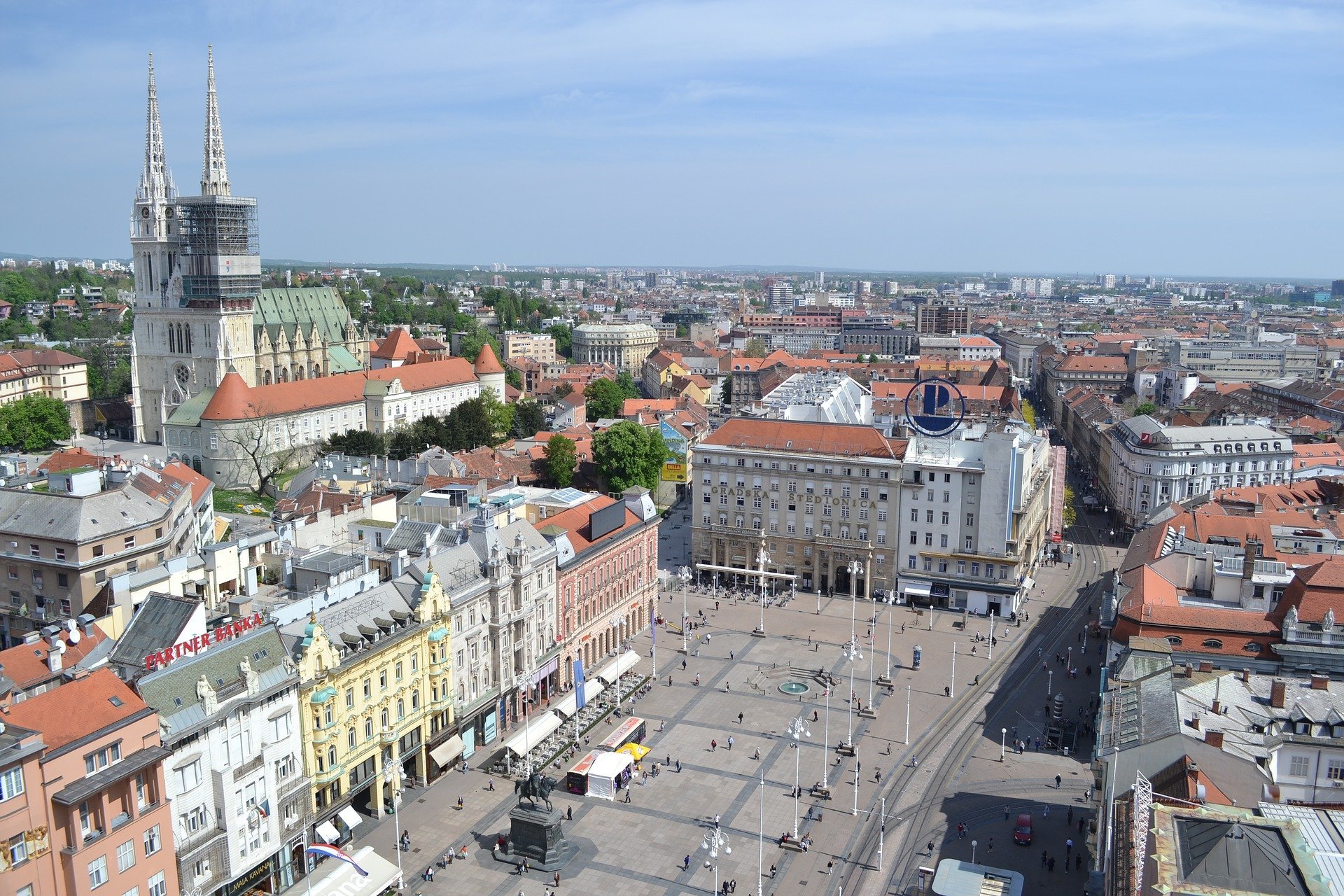 Zicht op het centrum van Zagreb