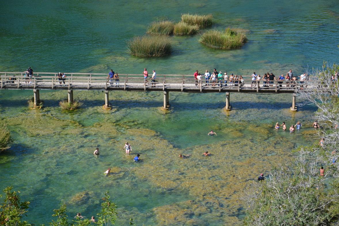 Zwemmen in het nationaal park van Krka