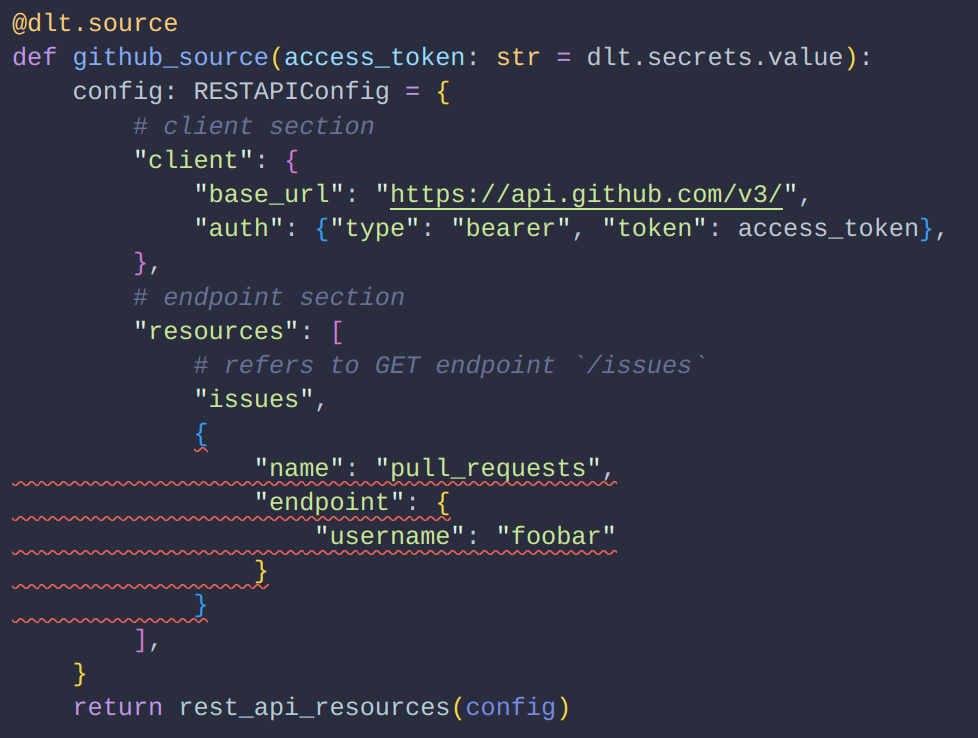 invalid rest api config