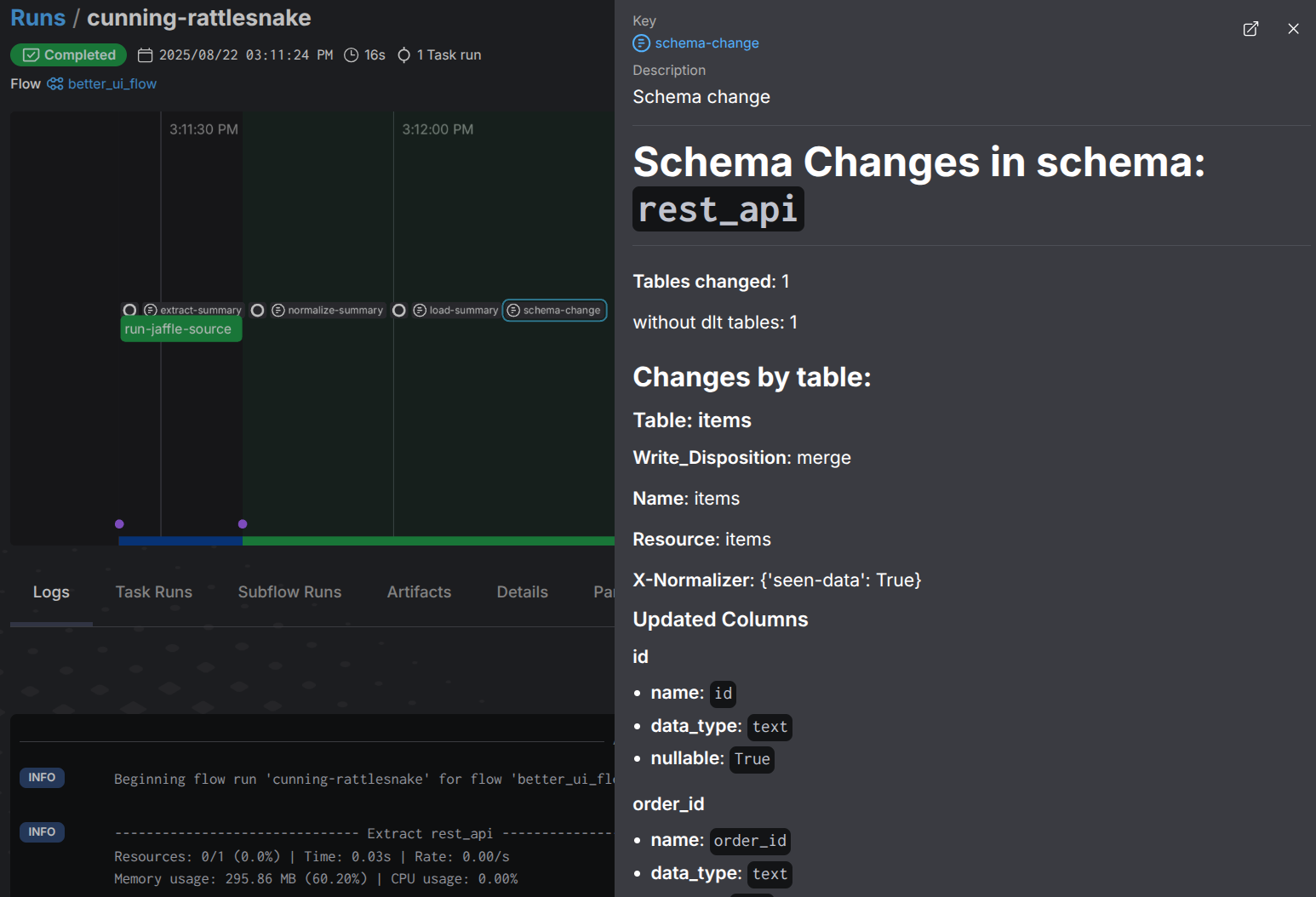 Prefect Schema Change Detection